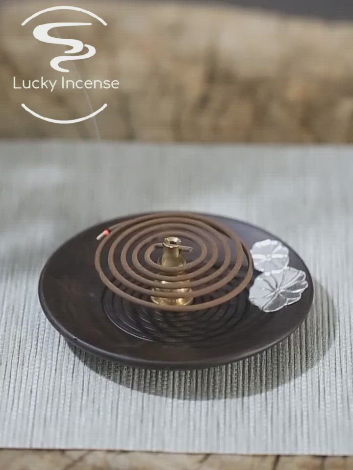 Lotus Leaves Wooden Stick Incense Holder