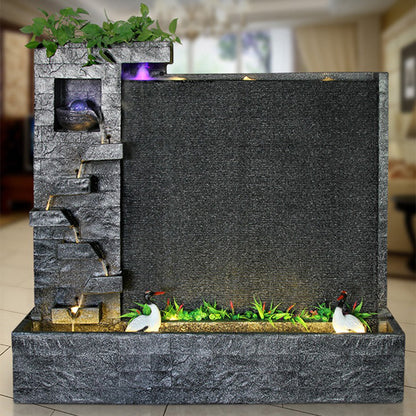 Gray Stone Style Large Waterfall Waterfall Fountain Ornament