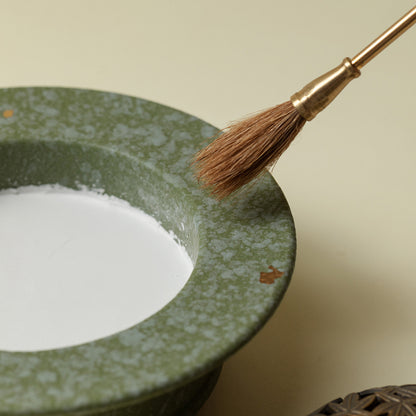 Gilded Green Ceramic Chinese Incense Burner Kit