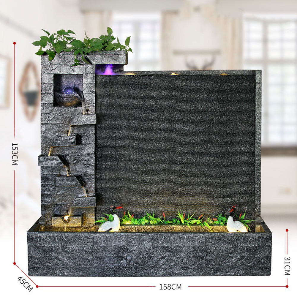 Gray Stone Style Large Waterfall Waterfall Fountain Ornament