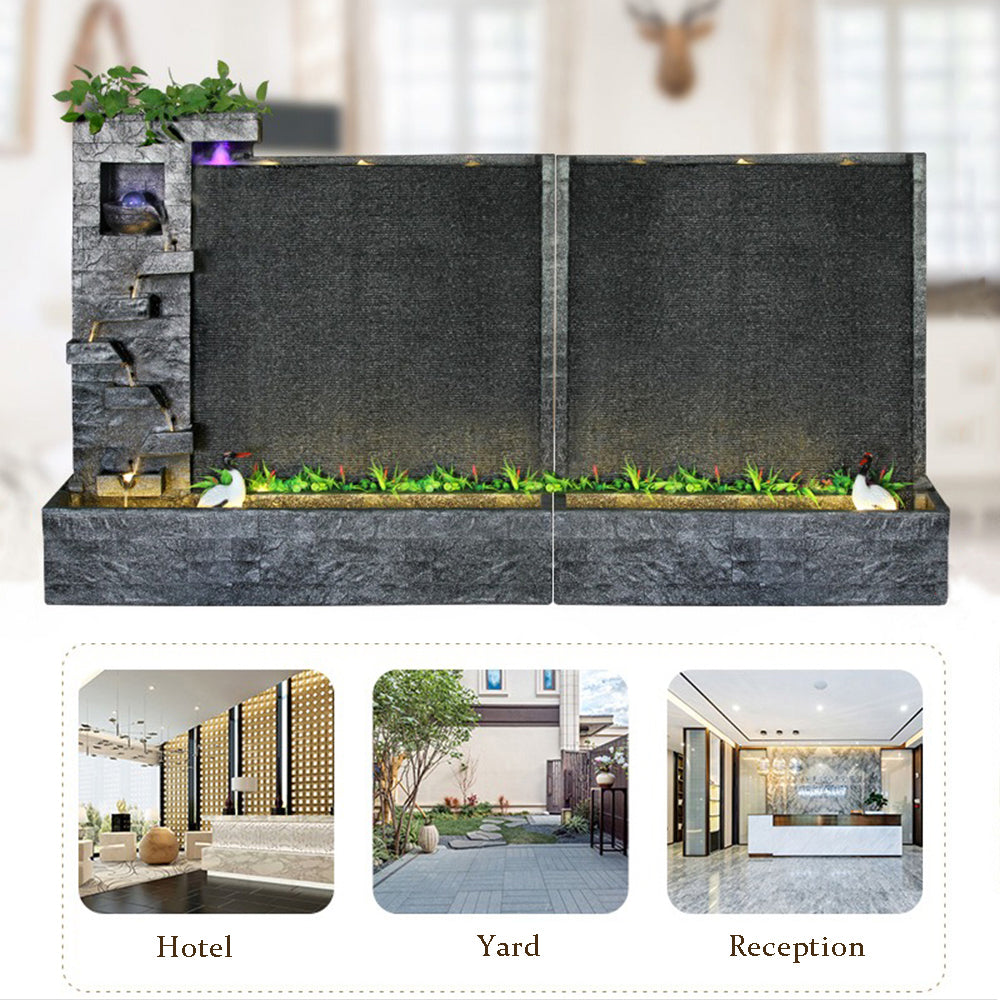 Gray Stone Style Large Waterfall Waterfall Fountain Ornament