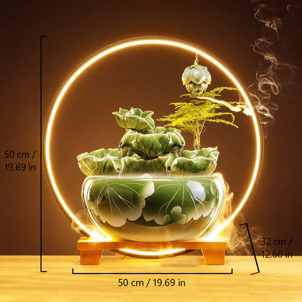 Lotus Leaf Ceramic Flowing Water Fountain