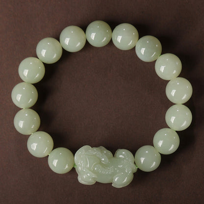 Hetian Jade Pixiu Feng Shui Bracelet