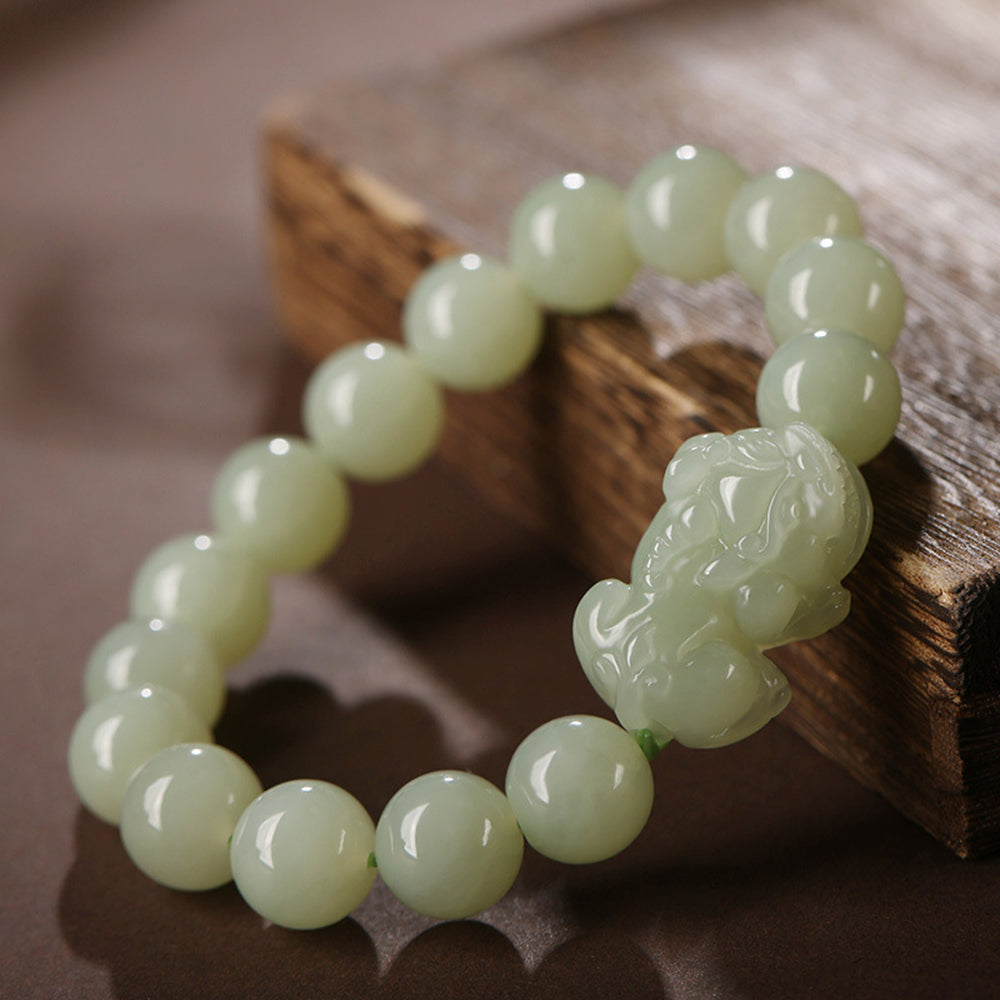Hetian Jade Pixiu Feng Shui Bracelet