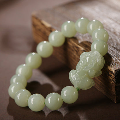 Hetian Jade Pixiu Feng Shui Bracelet