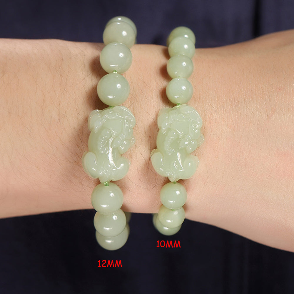 Hetian Jade Pixiu Feng Shui Bracelet