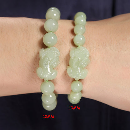 Hetian Jade Pixiu Feng Shui Bracelet