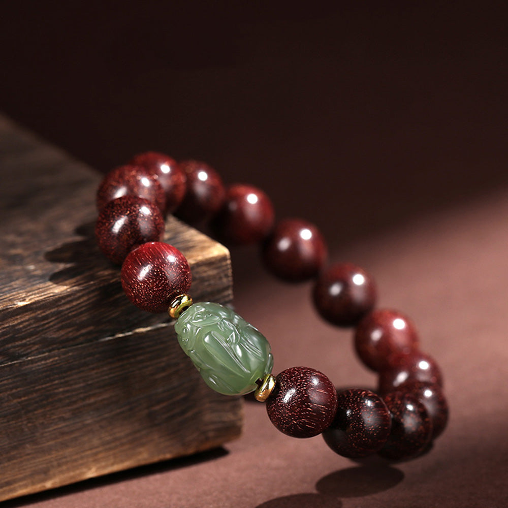 Natural Red Sandalwood Bracelet with SSS Level Pixiu