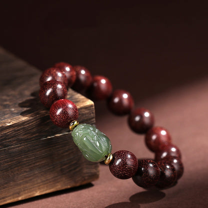 Natural Red Sandalwood Bracelet with SSS Level Pixiu