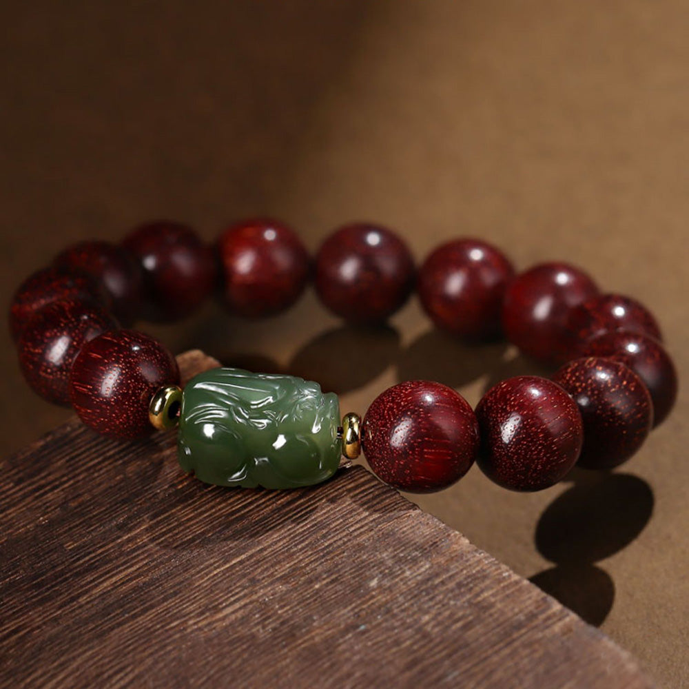 Natural Red Sandalwood Bracelet with SSS Level Pixiu