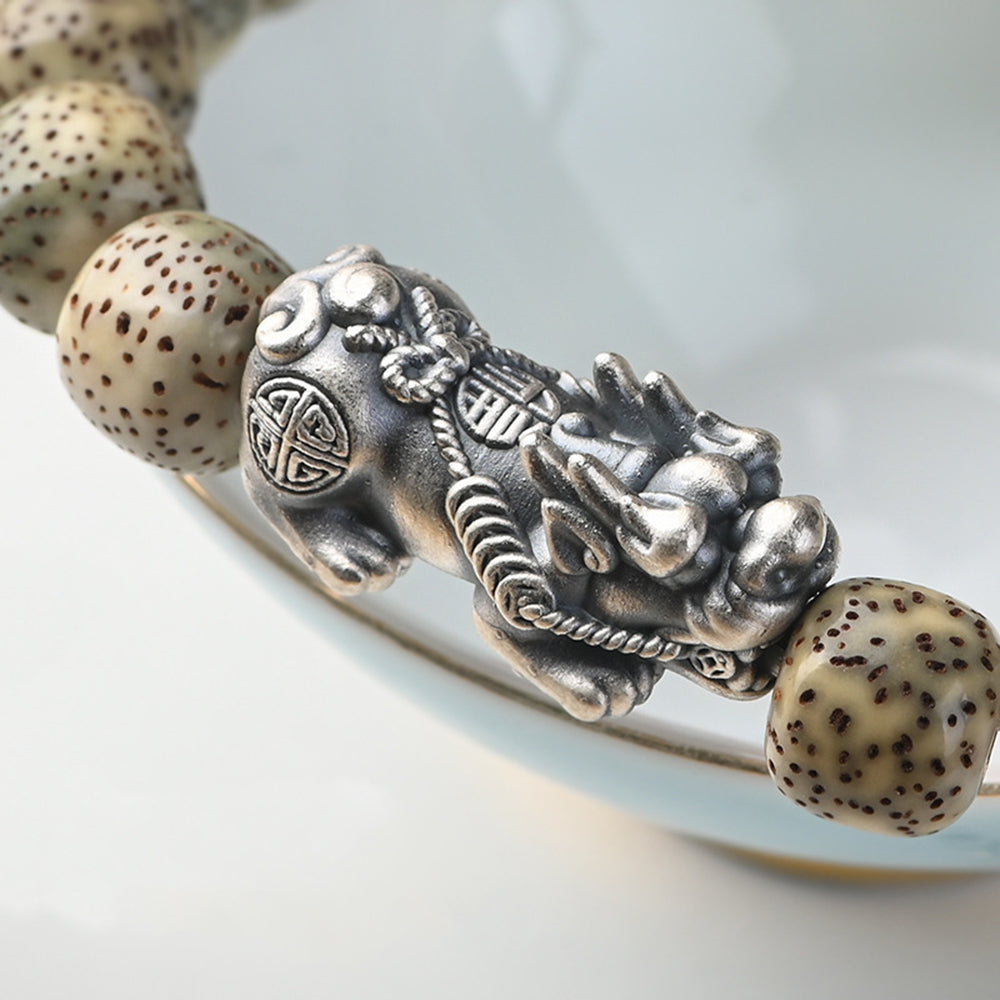 Silver Pixiu Star Moon Bodhi Bracelet