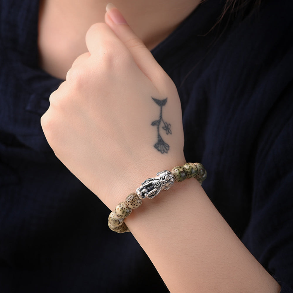 Silver Pixiu Star Moon Bodhi Bracelet