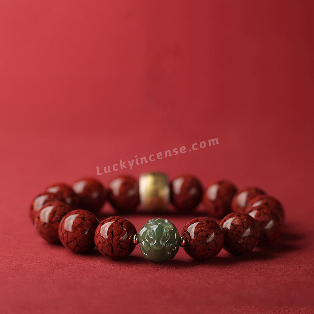 Natural Purple Gold Cinnabar Beads Zodiac Signs Lucky Bracelet