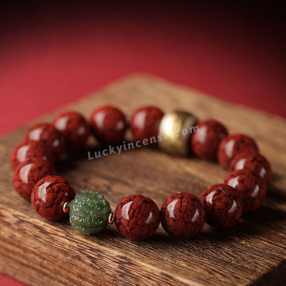 Natural Purple Gold Cinnabar Beads Zodiac Signs Lucky Bracelet