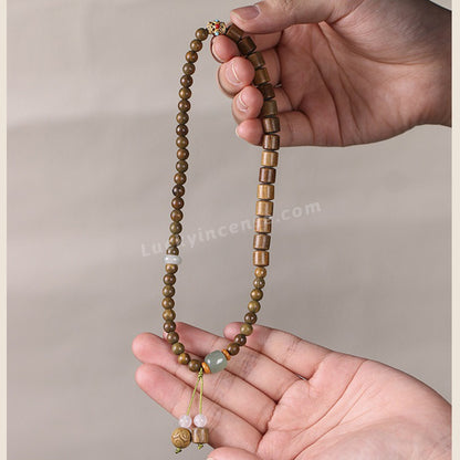 Handmade Green Sandalwood Beads Double Wrap Bracelet