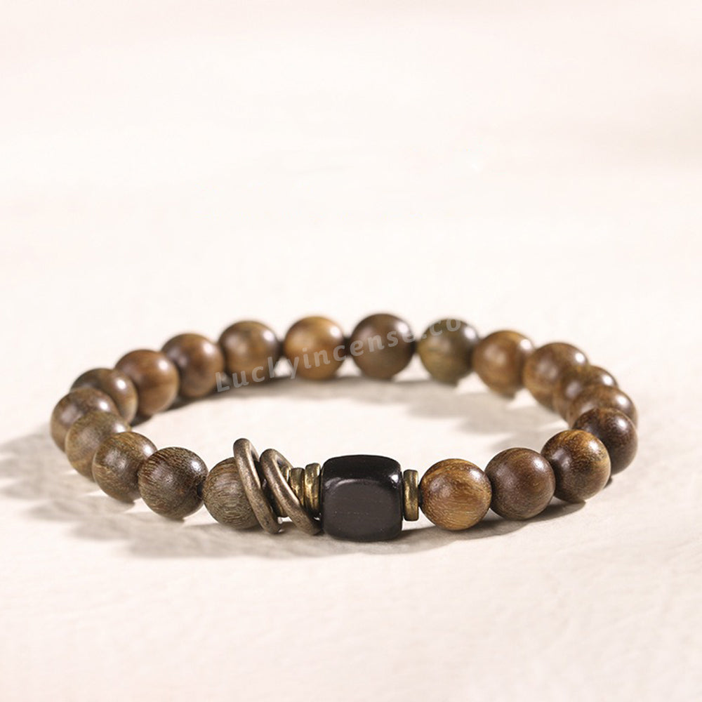 Handmade Green Sandalwood Beads Bracelet