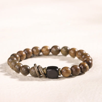 Handmade Green Sandalwood Beads Bracelet