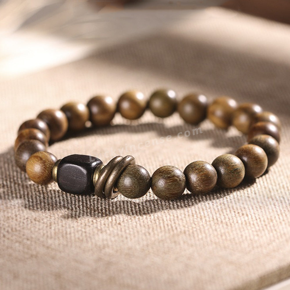 Handmade Green Sandalwood Beads Bracelet