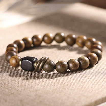 Handmade Green Sandalwood Beads Bracelet