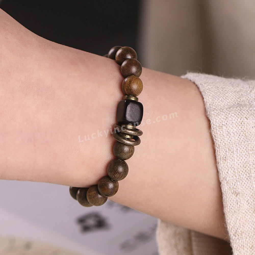Handmade Green Sandalwood Beads Bracelet