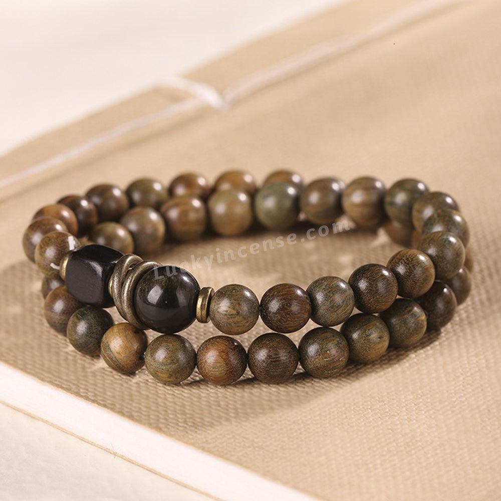 Handmade Green Sandalwood Beads Bracelet