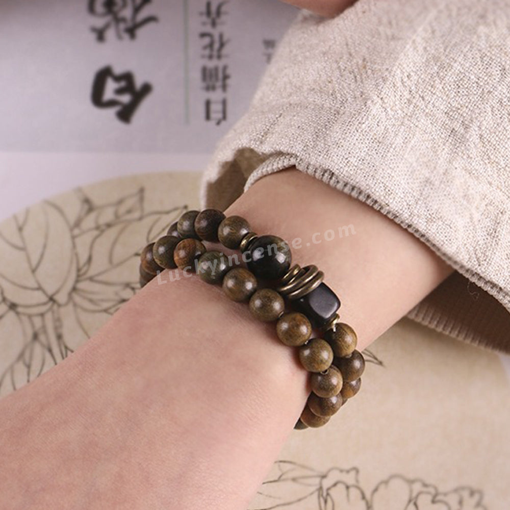 Handmade Green Sandalwood Beads Bracelet