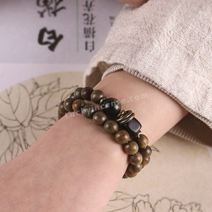 Handmade Green Sandalwood Beads Bracelet