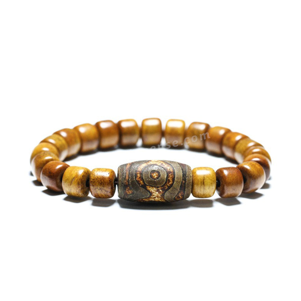 Tibetan Style Yak Bone Bucket Beads Bracelet