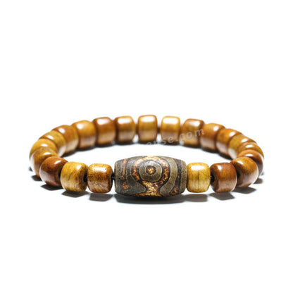 Tibetan Style Yak Bone Bucket Beads Bracelet