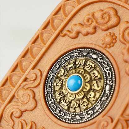 Sandalwood Buddhist Guanyin Holding Lotus Pendant