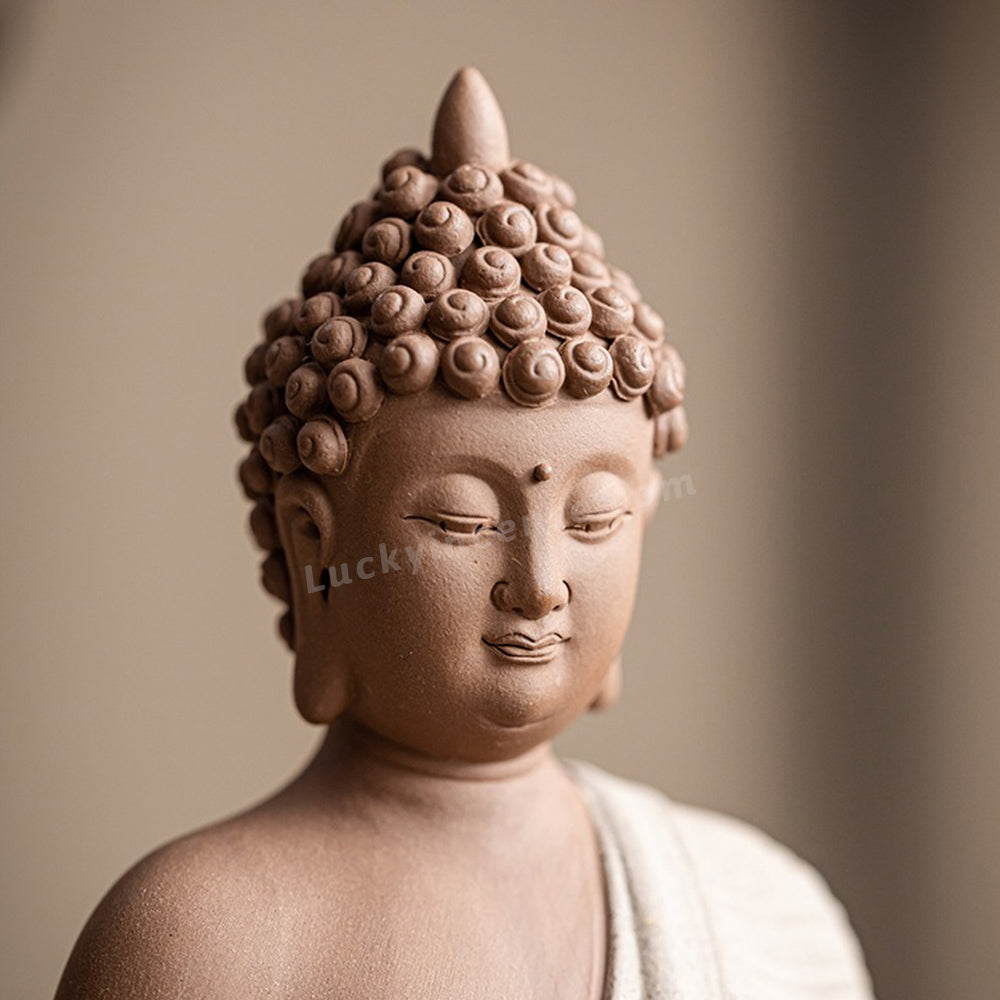 Neo-Chinese Style Ceramic Sakyamuni Buddha Statue