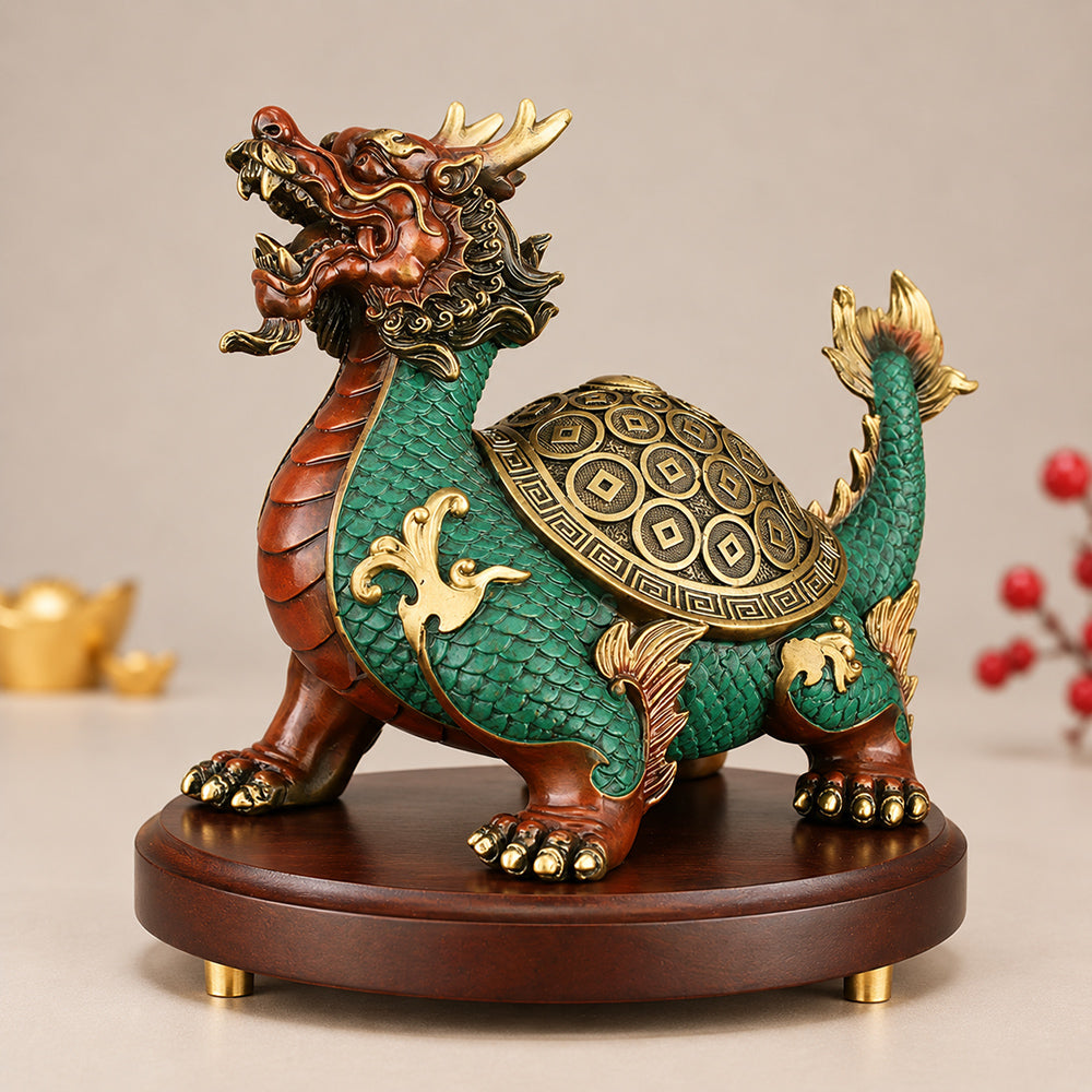 Pure Brass Wealth Gathering Dragon Turtle