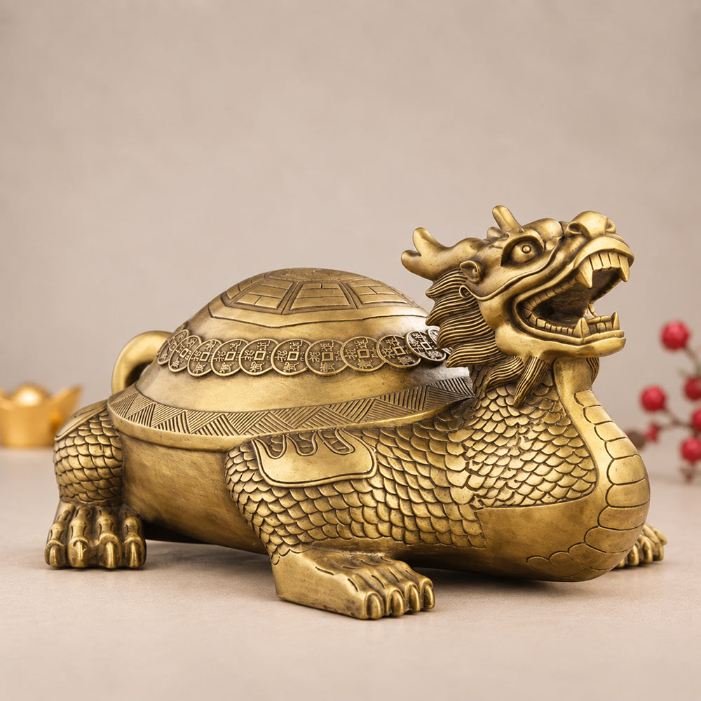 Pure Brass Eight Diagrams Dragon Turtle