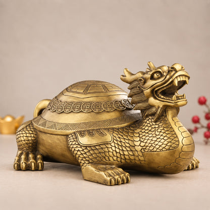 Pure Brass Eight Diagrams Dragon Turtle