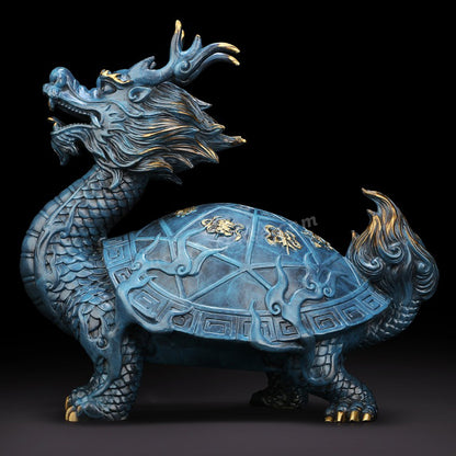 Pure Copper Eight Treasures Dragon Turtle