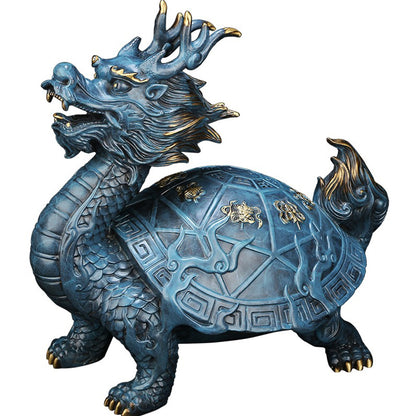 Pure Copper Eight Treasures Dragon Turtle