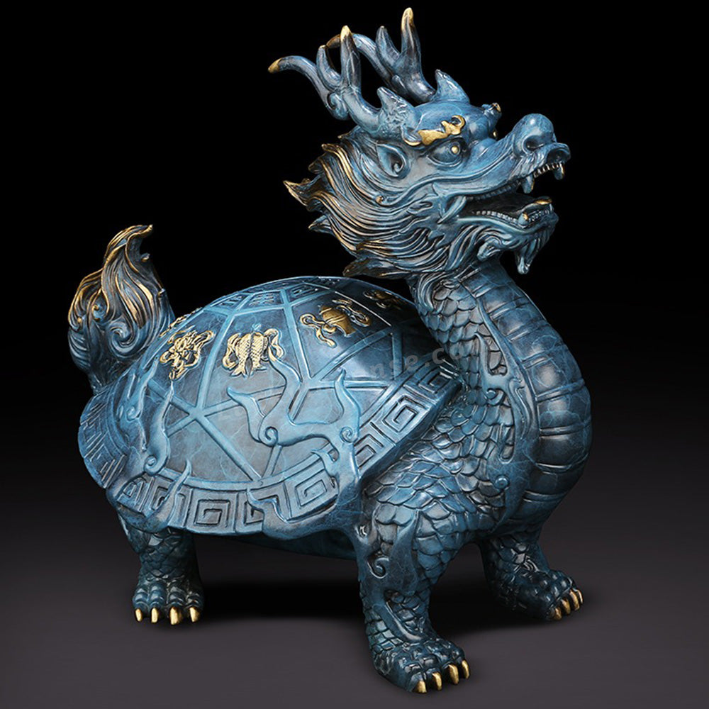 Pure Copper Eight Treasures Dragon Turtle