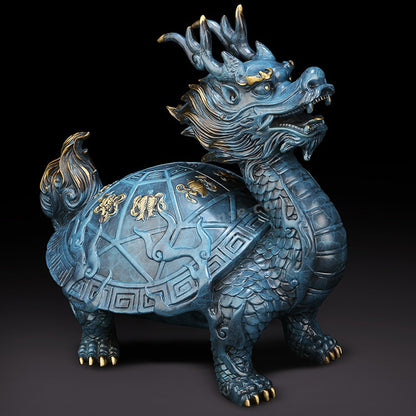 Pure Copper Eight Treasures Dragon Turtle