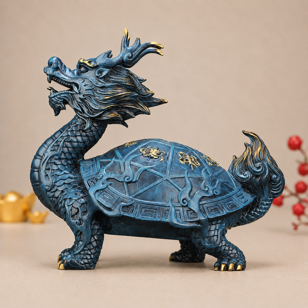 Pure Copper Eight Treasures Dragon Turtle