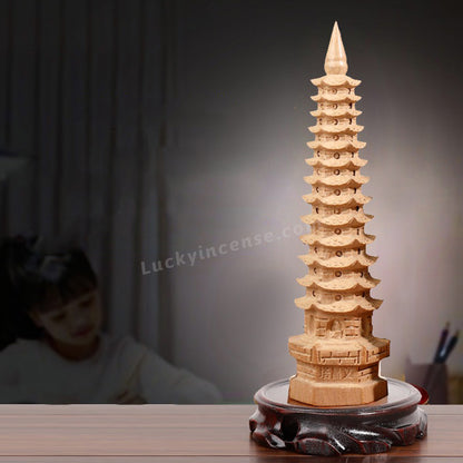 Natural Peach Wood Wen Chang Pagoda
