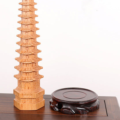 Natural Peach Wood Wen Chang Pagoda