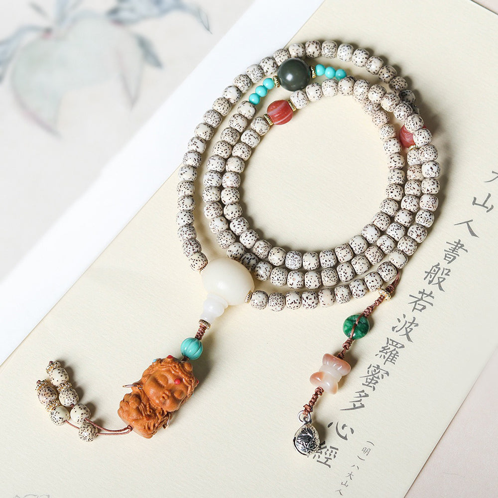 Green Tara Star Moon Bodhi Mala Beads