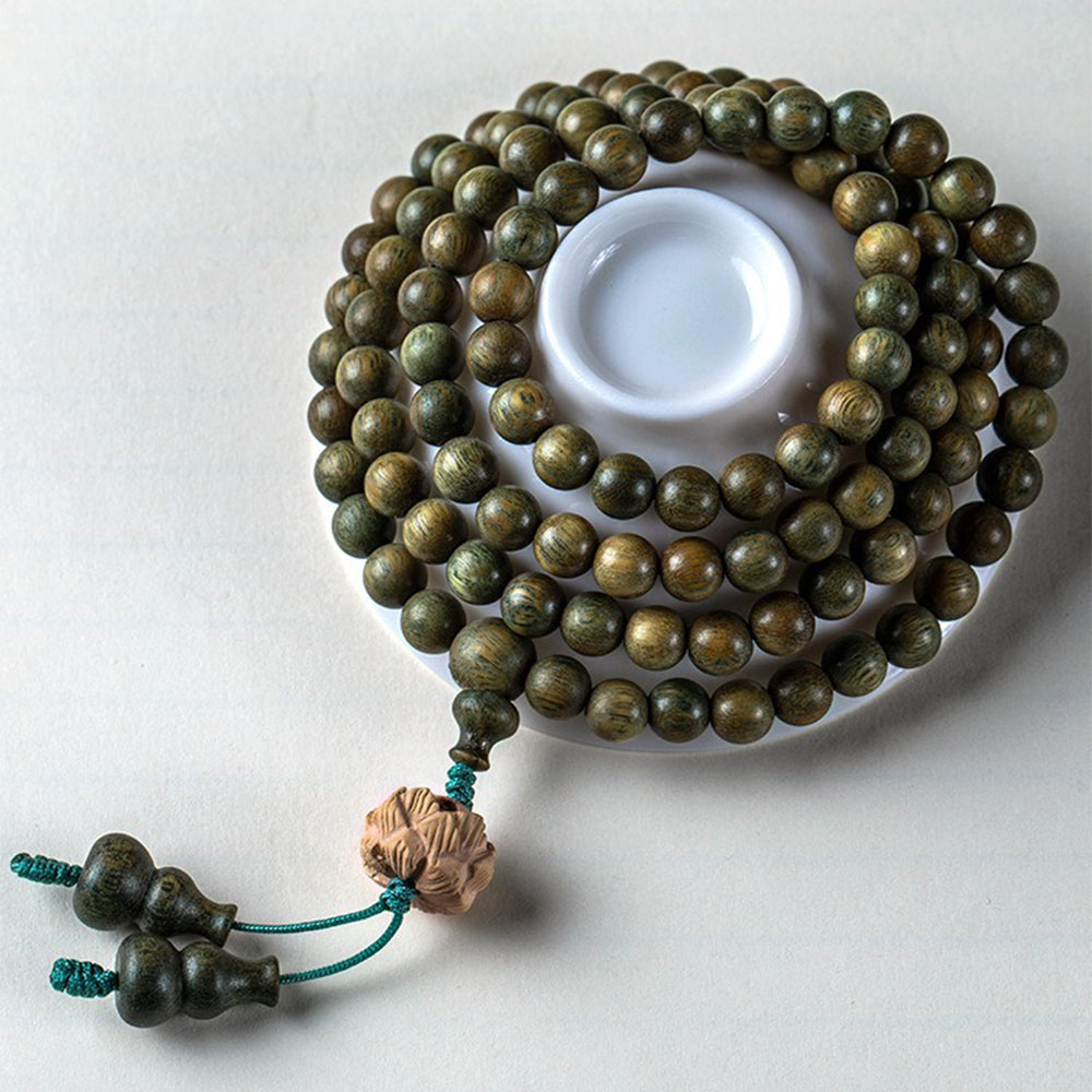 Handmade Green Sandalwood Mala Beads