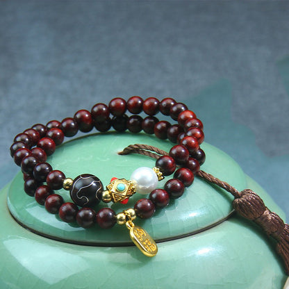 Red Sandalwood Auspicious Clouds Mala Beads
