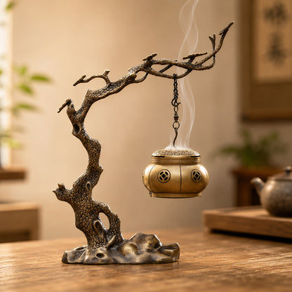Copper Tree Hanging Incense Burner With Bluetooth
