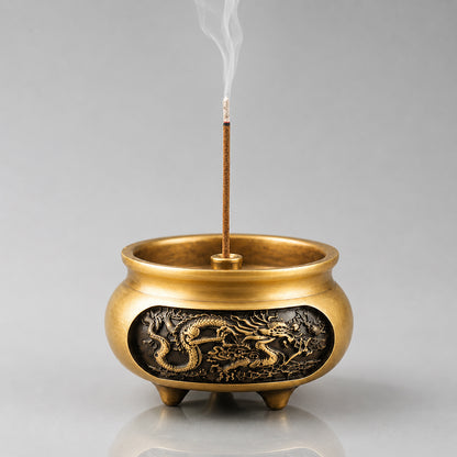 Small Copper Dragon Stick Incense Burner