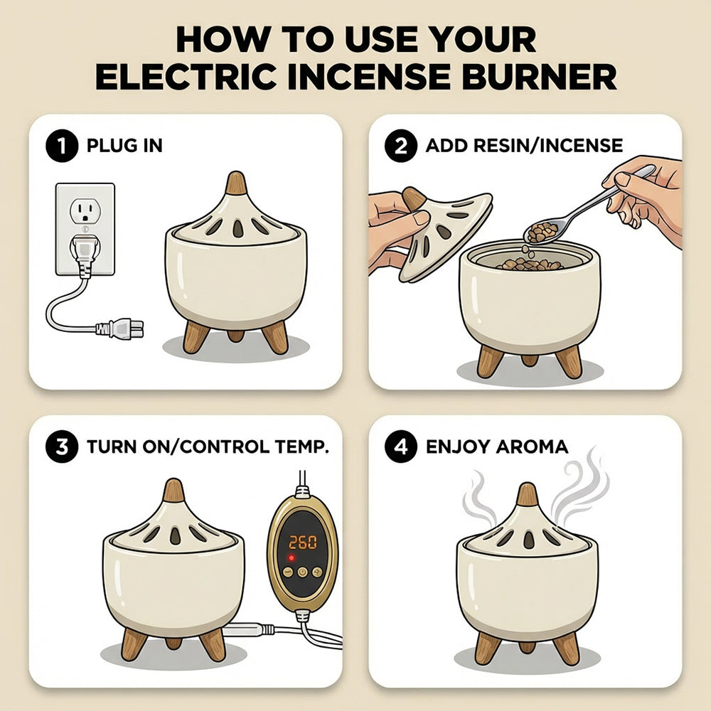 Electric Smokeless Incense Powder Burner