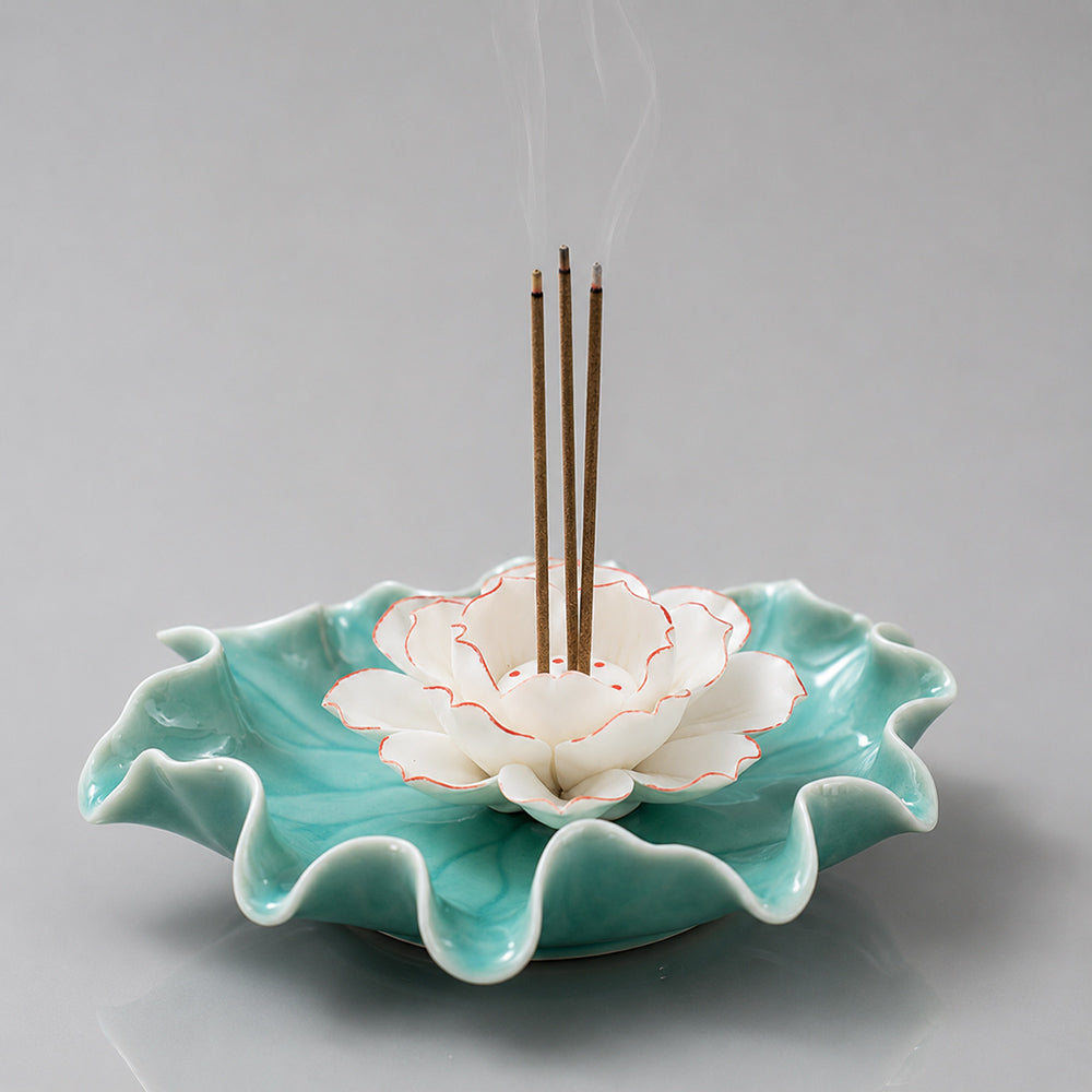 Porcelain Lotus Stick Incense Holder