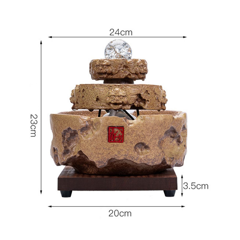 Crystal Mist Glaze Tabletop Water Fountain