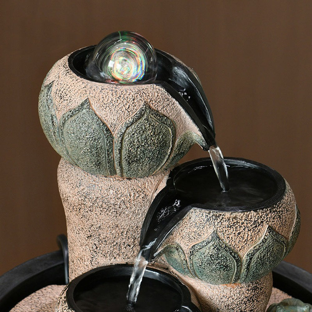 Illuminated Lotus Water Fountain